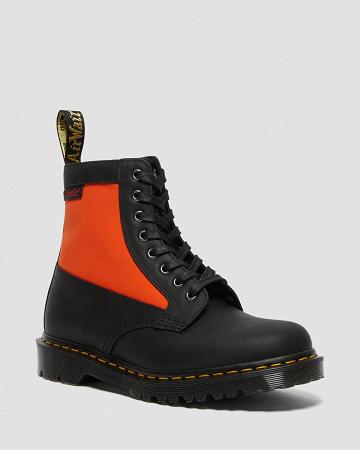 Black Women's Dr Martens 1460 Panel Made in England Leather Lace Up Boots | CA 174XYU